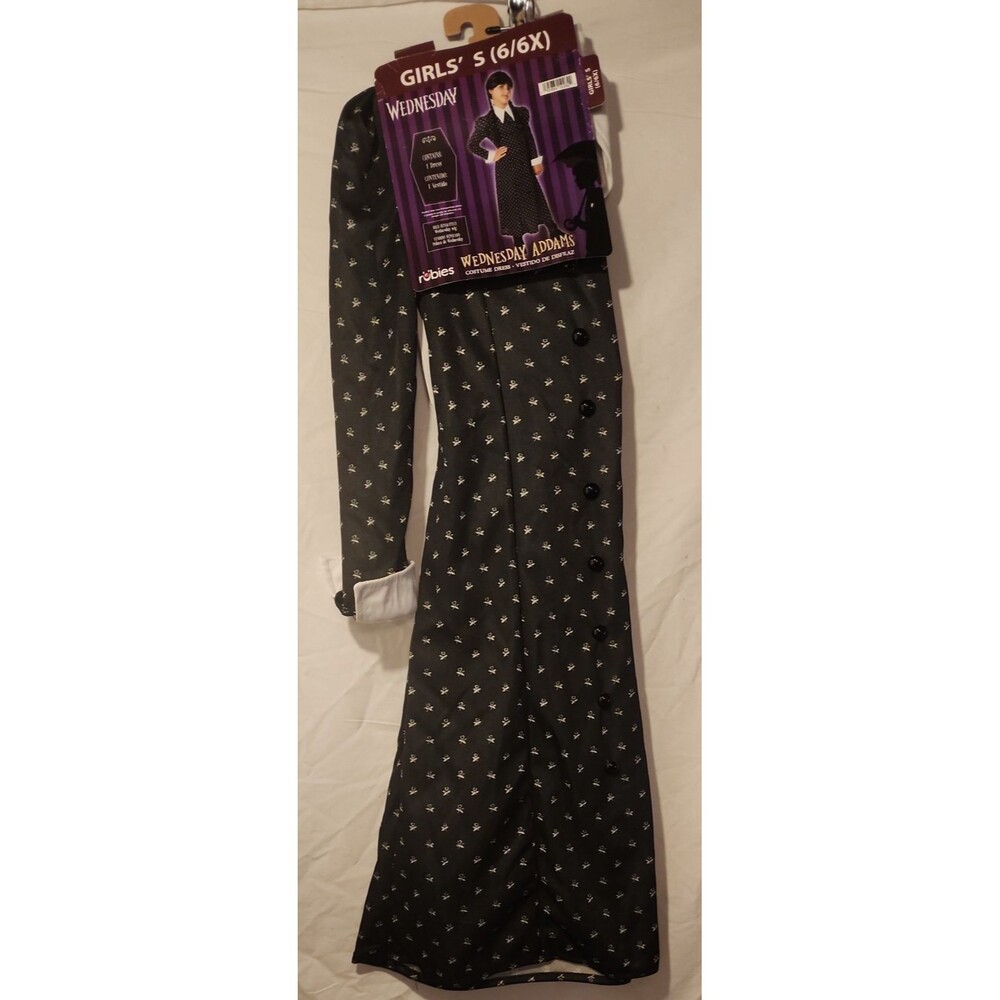 NWT WEDNESDAY ADDAMS Costume size S 6/6x Rubies Halloween Party Dress